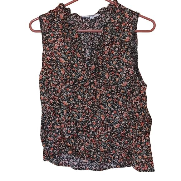 BB Dakota Steve Madden Floral Color Black Sleeveless Blouse Size Medium M Light - Picture 1 of 8